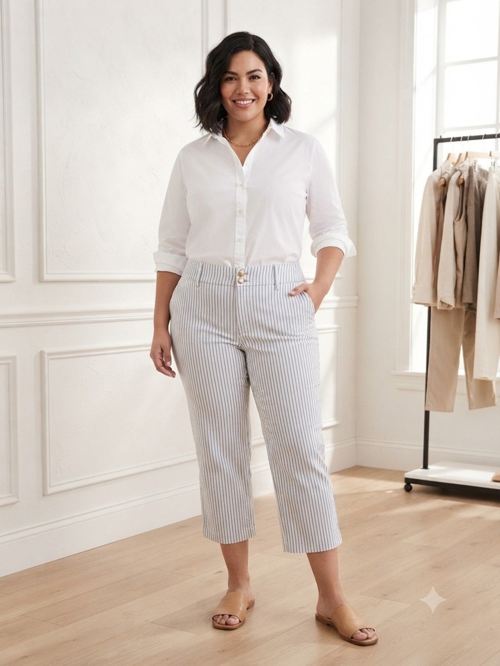Chico's Striped Cropped Pants